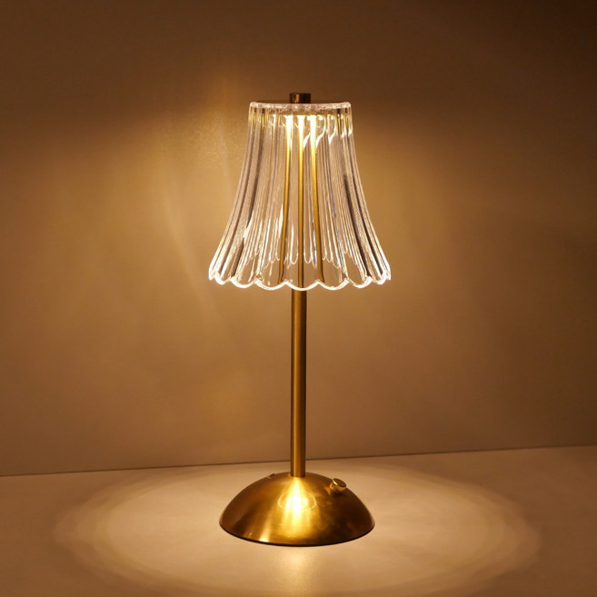 復古檯燈 USB充電 三段調光 氣氛燈, 裙邊款