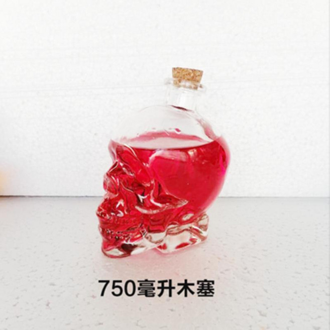 good 玻璃帶蓋便攜玻璃空瓶空酒瓶個性酒壺個性酒瓶, 1個, 750ml木塞