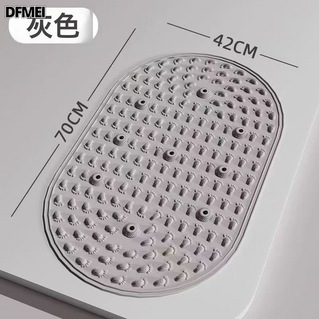 DFMEI 超慢跑加大跑步墊腳底穴位按摩神器磁石足療超痛踩腳按摩墊, 軟膠指壓板099【實心偏硬70×42cm】極簡灰:如圖, 1個