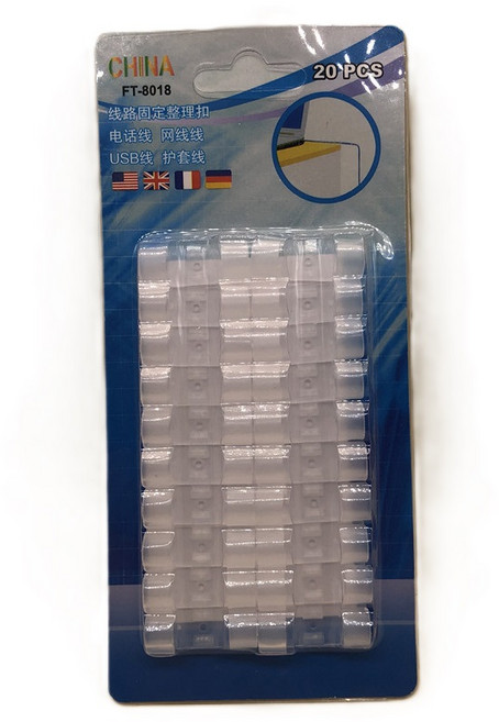 線路固定整理扣 20PCS, 透明色-20入, 1個