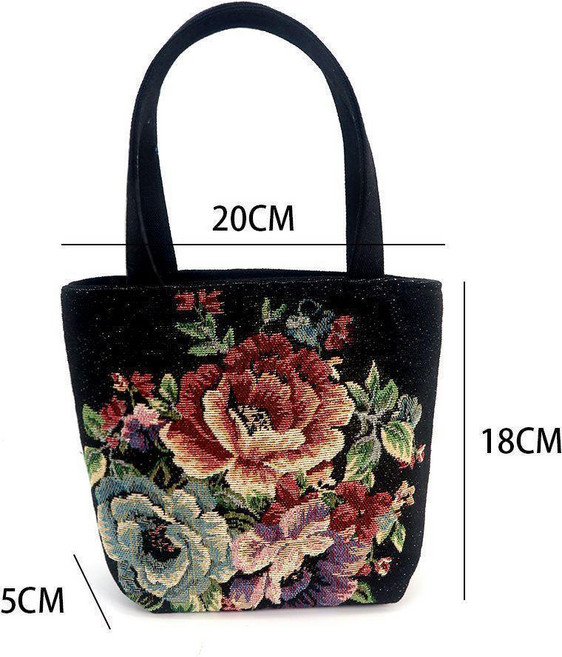 雙面刺繡拉鍊手提包 精緻手機小包