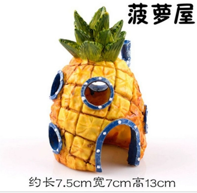幸福水族 蟹餐廳 水族箱造景裝飾躲避屋, 1個, 鳳梨屋