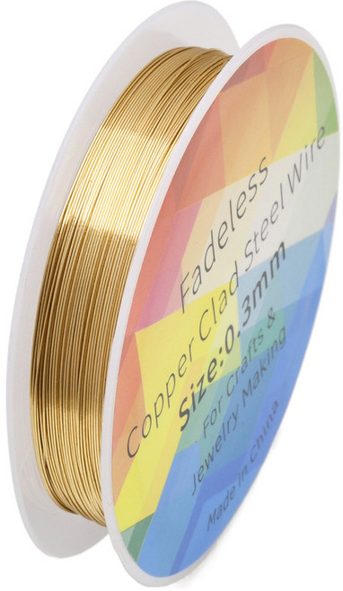 Fadeless 銅包鋼線 0.3mm 手工飾品線, KC金0.3mm / 20米, 1個, 0.3cm