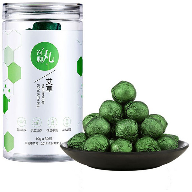 中藥草本泡腳丸,驅寒祛濕養生, 1個, 艾草一罐/30粒