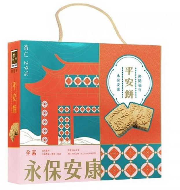 烘焙客 平安餅-杏仁口味264公克/盒(純素)禮盒, 264g, 1個