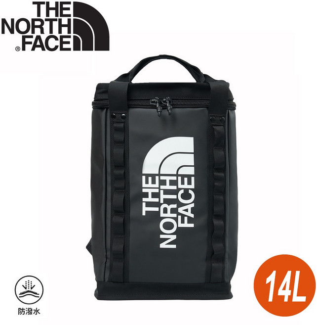 The North Face EXPLORE FUSEBOX-S 後背包 14L 防潑水, 黑/白