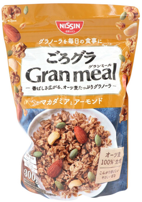 NISSIN 日清 Cisco 大麥黑糖堅果 瑪卡鴨與杏仁, 1個, 300g