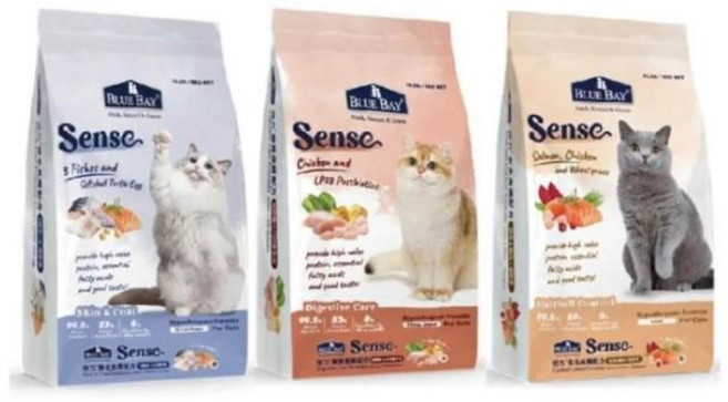 倍力 BLUE BAY SENSE 貓飼料 400g, 1個, Sense高纖化毛雞肉鮭 400g魚