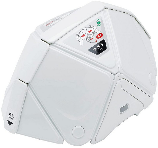 日本 Flatmet2 防災 折疊安全帽 TSC-10K Midori Anzen 頭盔 地震 避難 停電 災害 防震, 大人用/白色, 白色