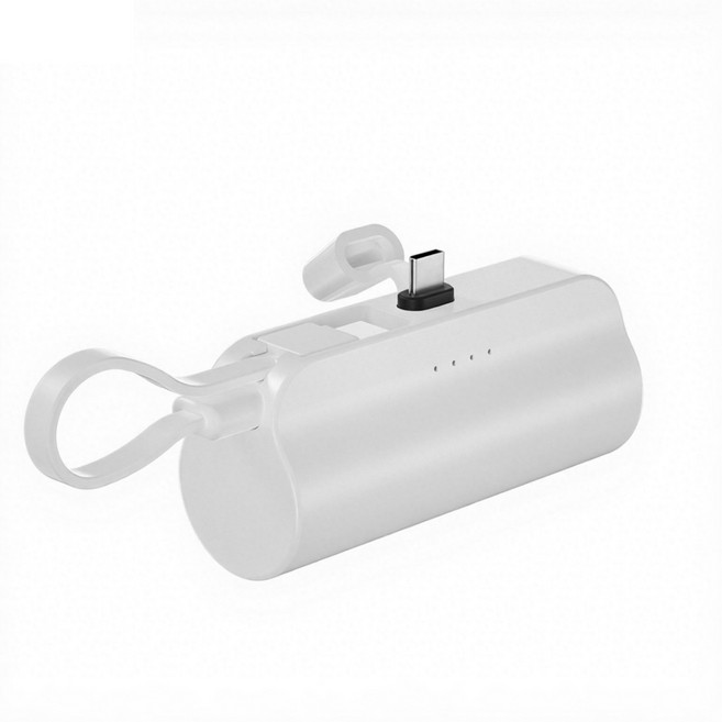 FREEMAN 5000mAh 口袋行動電源 直插型Type-C接頭, Type C接頭 (i15以上/安卓)白