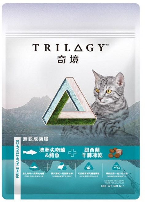 TRILOGY 奇境 無穀貓糧 尖吻鱸&羊肺凍乾, 鮪魚, 300g, 1包