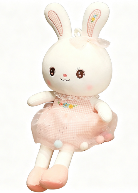 可愛兔子毛絨玩具公仔, 七彩兔 - 粉色, 1個, 40cm
