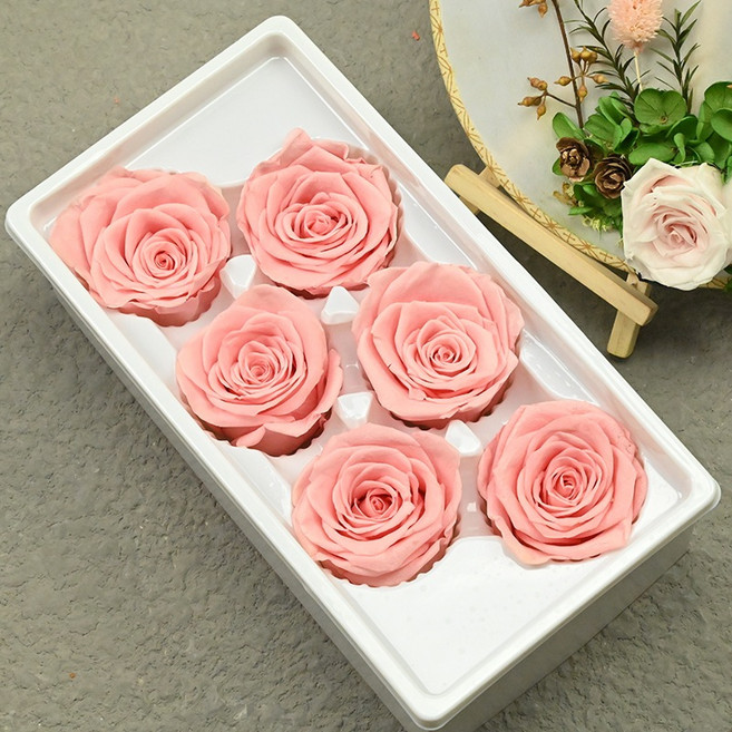 永生玫瑰花5~6cm A級 不凋玫瑰花乾燥花 浮游花 DIY手作, 櫻花粉