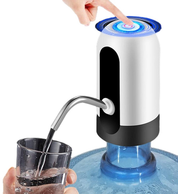 家用桶裝水抽水器 智慧自動取水機, 012白色 夜燈款