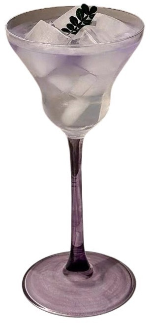 紫色藝術高腳杯 居家香檳調酒輕奢玻璃杯, 1個, 葫蘆高腳雞尾酒杯-紫桿, 190ml