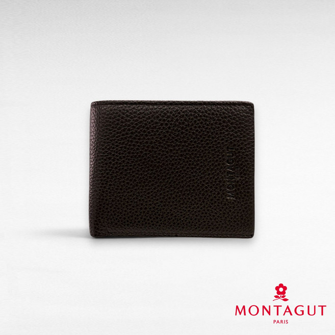MONTAGUT 夢特嬌 時尚頭層牛皮皮夾錢包 咖啡色 208