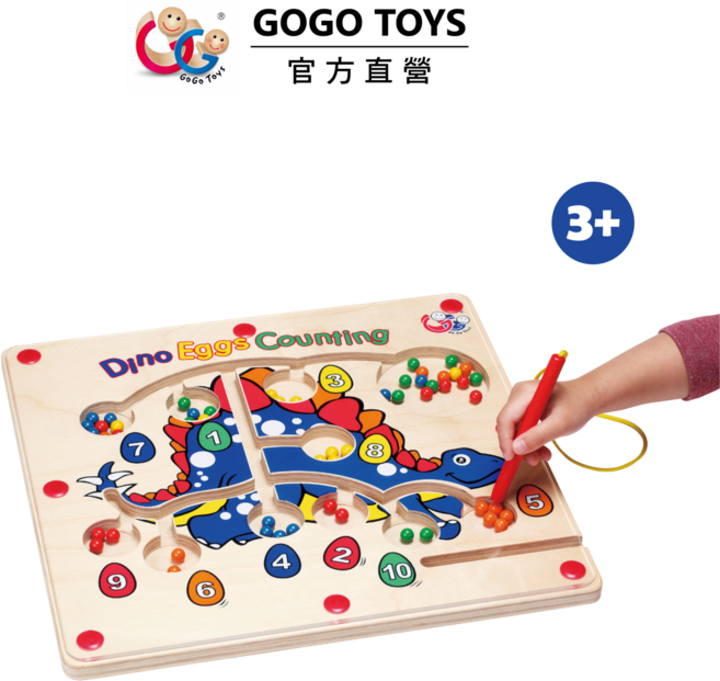 GOGO TOYS Dino Eggs Counting 恐龍磁性數數板, 多色, 1套