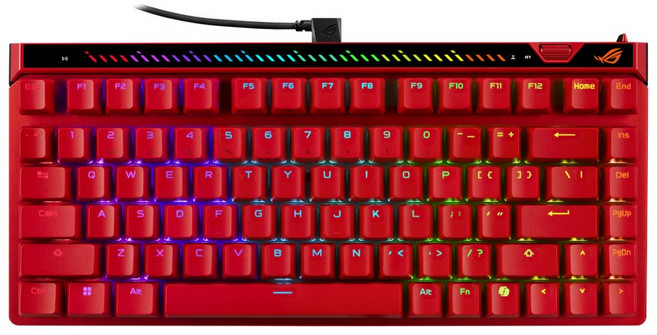 ROG Falchion Ace 75 HE 磁軸電競鍵盤 | 75% 精巧設計 支援 Rapid Trigger 8000Hz 輪詢率, 紅色 HFX V2 - 中文版,單鍵盤