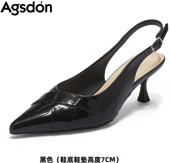 GURFOON 女款細跟高跟涼鞋, 10 cm, 黑色(8906):如圖