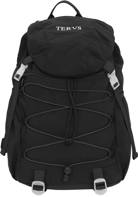 TERVS 輕便戶外登山包 大容量休閒雙肩後背包, 黑色