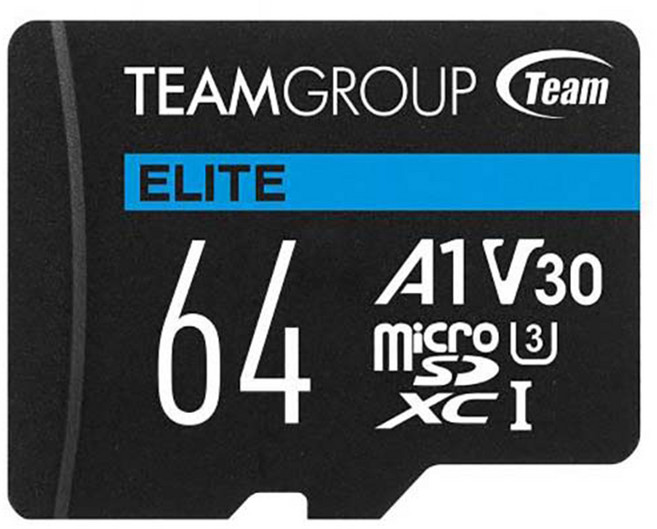Team 十銓 ELITE microSDXC TF 記憶卡 U3 A1 V30 藍色, 1個, 64GB