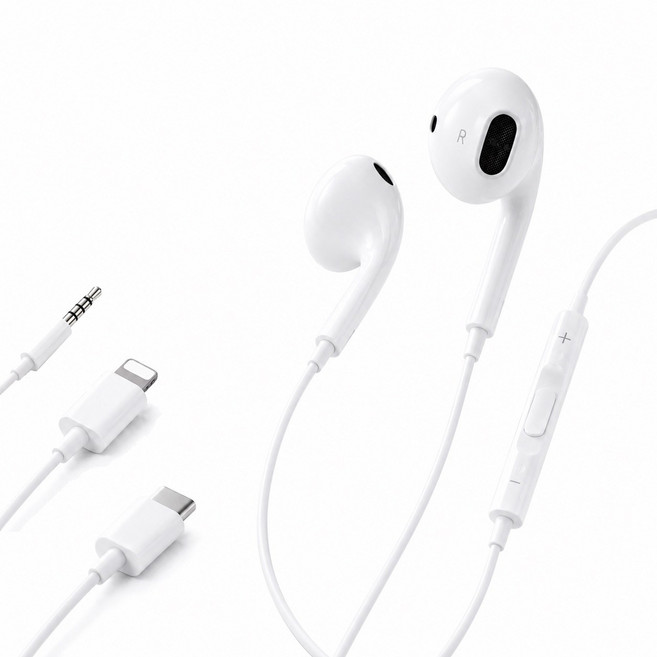 堯堯極簡線控耳機 type c 耳機 3.5mm 耳機 適用於iPhone 17 iPhone 16 iPhone 15 iPhone 14 iPhone 13 iPhone 12 iPhone 11, 1個