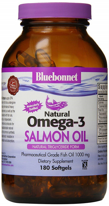 Bluebonnet Omega-3鮭魚油軟膠囊 1000mg, 180顆, 1罐