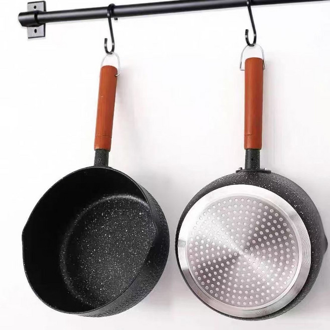 HYLSS 麥飯石 不粘鍋 廚房 炒菜, 1個, 不帶蓋22cm1cm:如圖