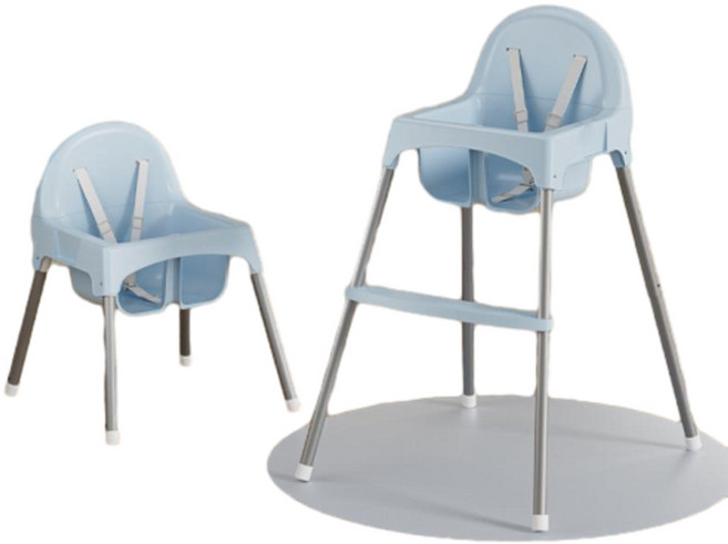 Babychair 兒童成長餐椅,三點式安全帶,可調式餐盤, 藍色 - 高低可調 - 裸車