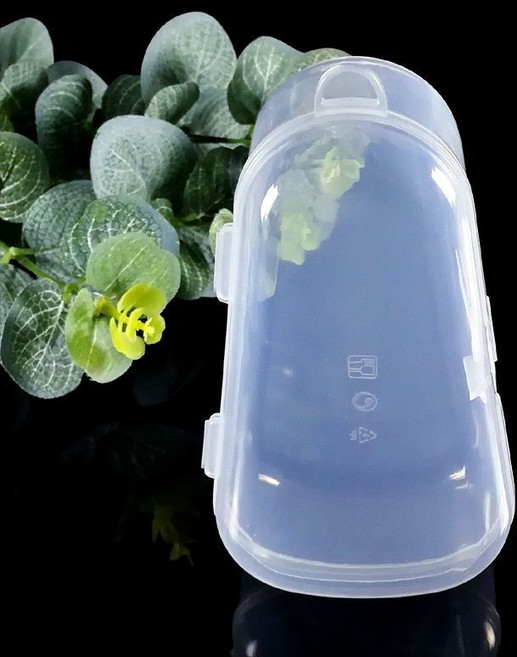 獨立奶粉勺盒 - 外出便攜奶粉分裝盒 水滴造型 牙膠收納盒, 1個, 透明收納盒1個