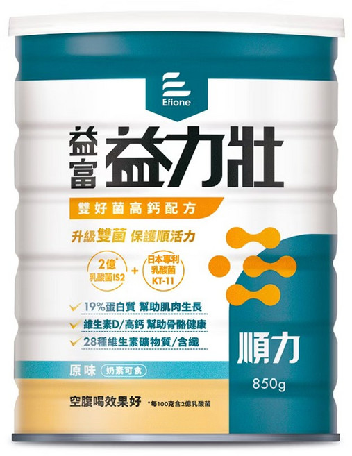 益富 益力壯 順力雙好菌高鈣配方, 850g, 1個