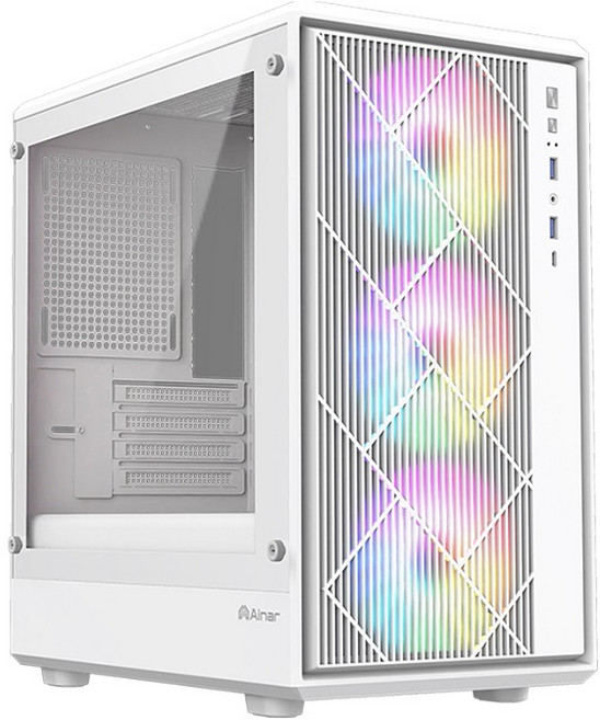 Ainar 艾納爾 M200 ARGBx3 機殼 電腦機殼 ARGB風扇 電競機殼, 1個, 白色