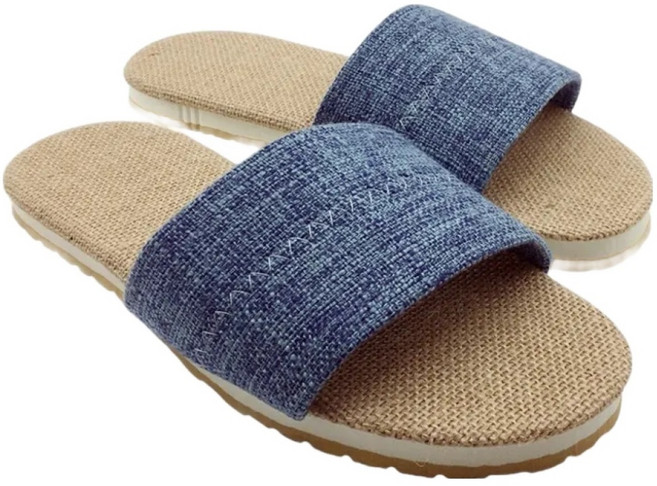 TAIWAN SLIPPER 台灣犀利趴 和風系列 棉麻室內家居拖鞋 台灣製造 爵色藍 XL 1雙