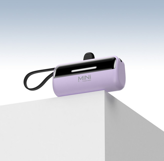 ONAIR 直插式 行動電源 口袋充 有支架 5000mAh 18WH X6, 丁香紫(快充),加長版TypeC接頭(蘋果15跟16可用