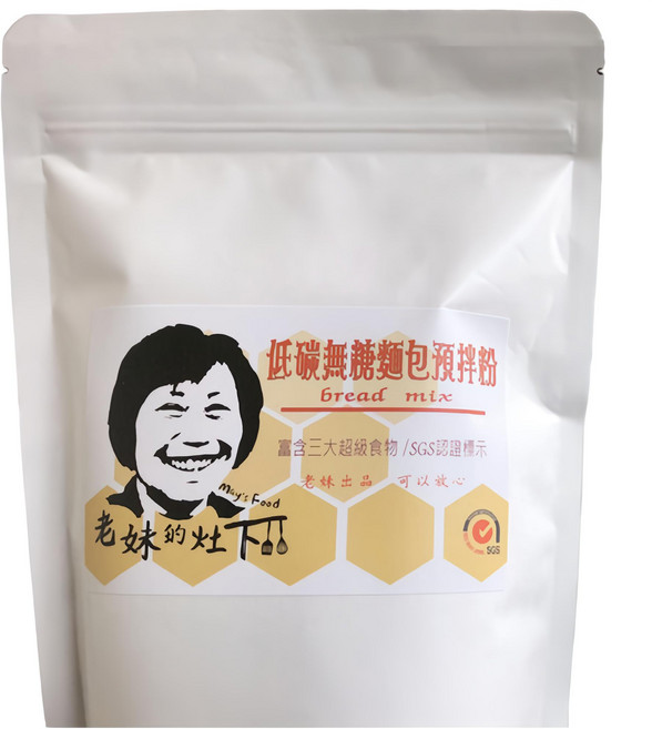 老妹的灶下 無麵粉無加糖麵包預拌粉 500g (附酵母粉), 1個