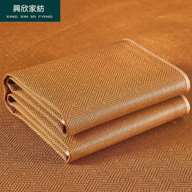 興欣家紡 夏季兩用草蓆 學生宿舍單人涼蓆, 餅乾花 單面席 無枕套, 1個