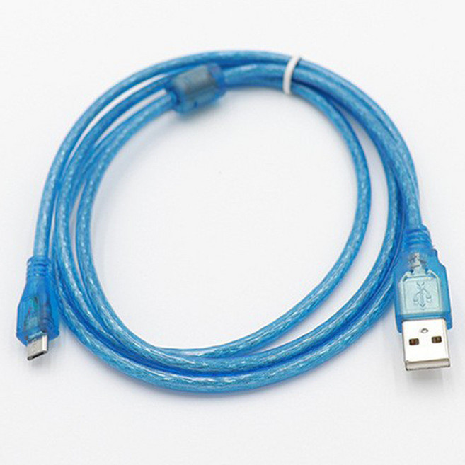 USB 2.0 轉 Micro 數據線, usb2.0轉micro(透明藍),1.5m, 1個