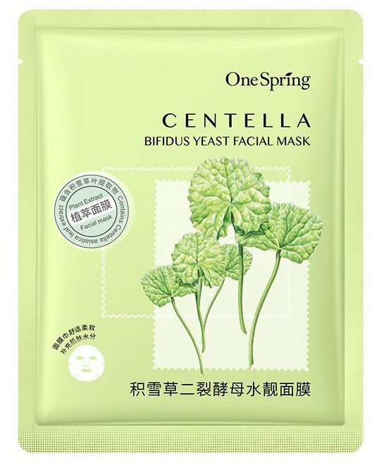 One Spring Masko 蠶絲面膜 積雪草款 多款可選 單片裝 補水保濕, 1個, 積雪草|單片裝, 1