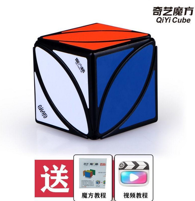 QiYi Cube 魔方 異形魔方, 楓葉黑色+教程, 1個