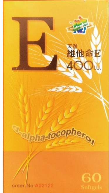 赫斯康 維生素E膠囊 400 I.U. 維持皮膚、血球細胞健康, 1個, 60顆