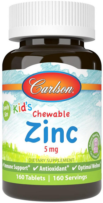 Carlson 兒童咀嚼鋅 5mg 天然綜合莓果味錠, 1個, 160錠
