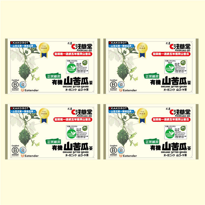 淺草堂 山苦瓜茶包 花蓮在地 台灣製造 無添加 3g x 12入 4盒組, 4套, 12個裝