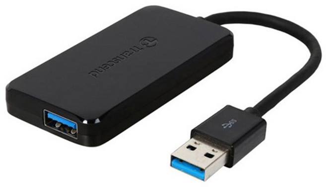 創見 Transcend USB 3.1 極速 4埠 HUB 集線器, 黑色, 1個