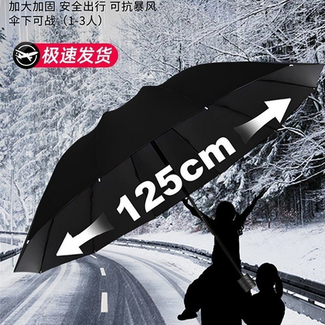 125CM特大號晴雨傘 抗強風 1-3人適用 手動折疊傘
