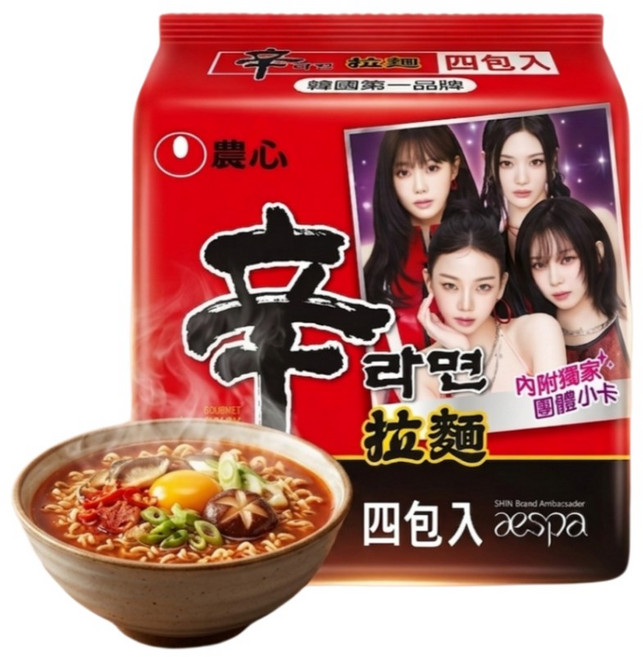 農心 辛拉麵 限量聯名 aespa, 1個, aespa × 辛拉麵聯名款