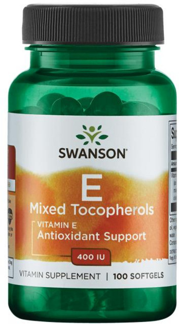 Swanson 斯旺森 維生素E混合生育酚400IU軟膠囊, 100 件, 1個, 100錠