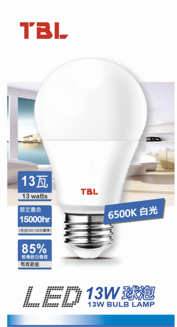 TBL LED 燈泡 13W 6500K 白光, 10個, 白光 6500K