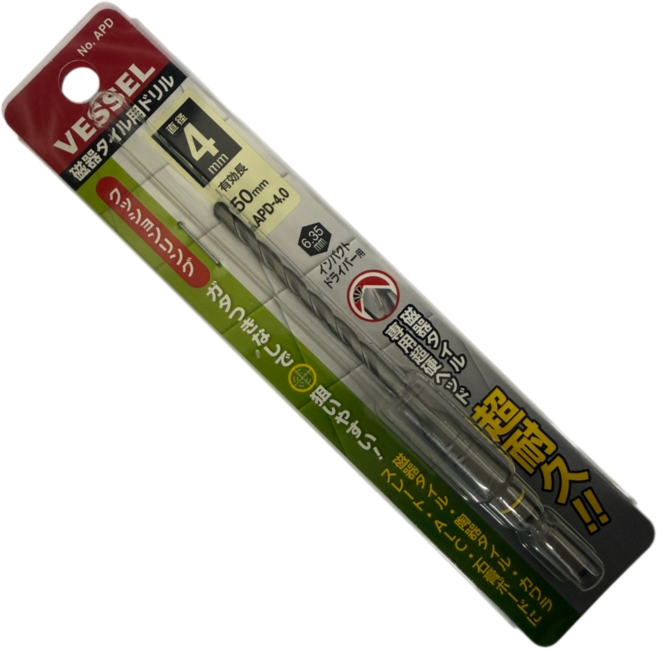VESSEL六角柄萬用水泥鑽頭APD4.0, 1個