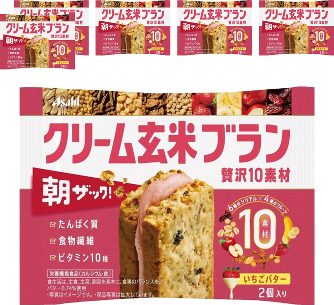 Asahi 朝日 奶油玄米麩皮草莓奶油 2入, 50g, 6個