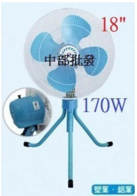 18吋變速擺頭工業立扇 CT-1811 170W, 3台價 塑膠業款